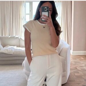 J. Crew Cropped Cap-Sleeve Sweater T-Shirt